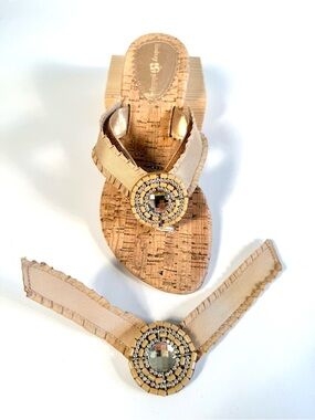 Lindsay Phillips SwitchFlops Beige Medallion Interchangeable Straps Sz M